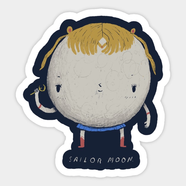 the moon sailor Sticker by Louisros